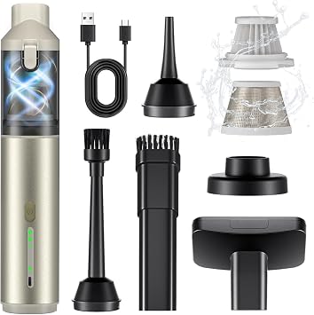 Car Vacuum Portable with 16000Pa Powerful Suction, Handheld Vacuum Cordless Rechargeable Blow & Suction 4 in 1, Small Va