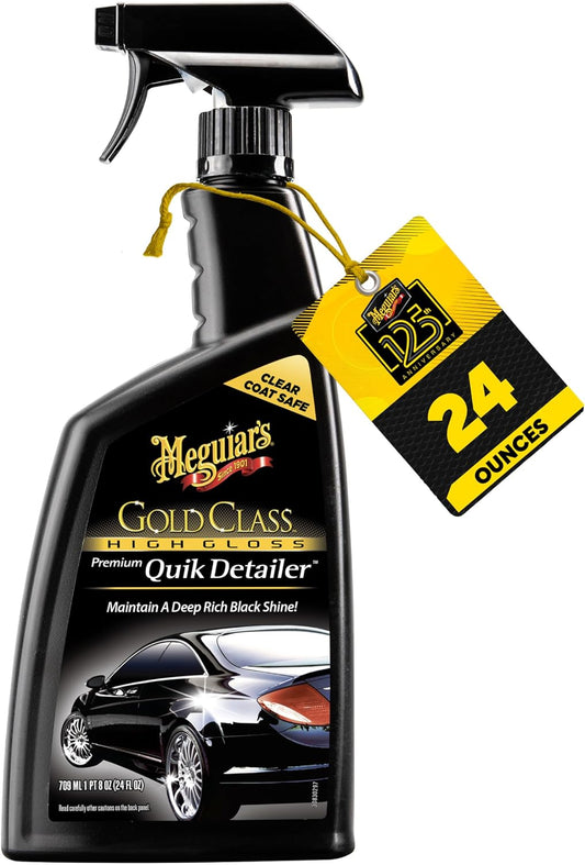 Meguiar's Gold Class High Gloss Premium Quik Detailer, High Lubricity Automotive Quick Detailer Spray that Preserves Wax and Leaves a Deep Dark Shine