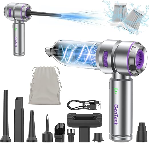 Car Vacuum Portable Cordless, 18000PA Portable Vacuum Cordless, High Power Air Duster with Brushless Motor, Type-C Charg