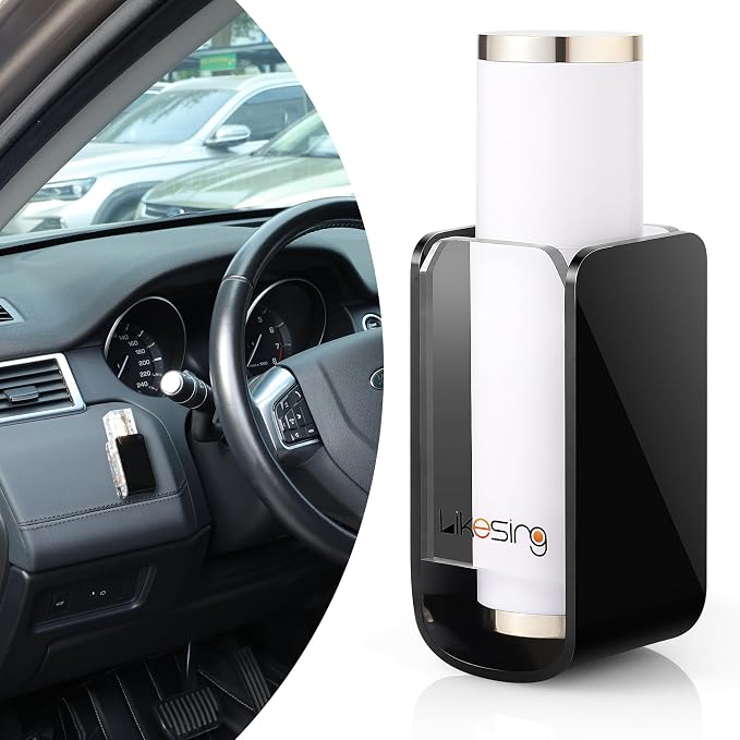 Likesing Chapstick Holder for Car, 1 Divider Acrylic Chapstick Holder-Black
