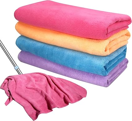 4 Pcs Extra Large Microfiber Cleaning Cloth, Multicolor
