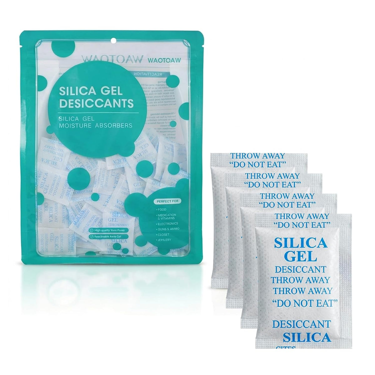 2g Silica Gel Desiccant Packets (500 Packs), Humidity Moisture Absorbers