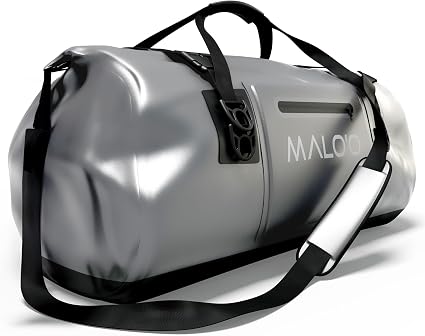 Malo’o Waterproof Dry Duffel, Heavy-Duty Roll Top Waterproof Gear Bag with Shoulder Strap & Molle Loops, Marine Duffel f