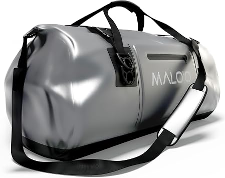 Malo’o Waterproof Dry Duffel, Heavy-Duty Roll Top Waterproof Gear Bag with Shoulder Strap & Molle Loops, Marine Duffel f