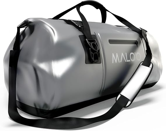 Malo’o Waterproof Dry Duffel, Heavy-Duty Roll Top Waterproof Gear Bag with Shoulder Strap & Molle Loops, Marine Duffel f