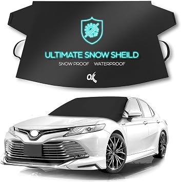 OxGord Windshield Snow Cover Ice Removal Wiper Visor Protector All Weather Winter Summer Auto Sun Shade for Cars Trucks 