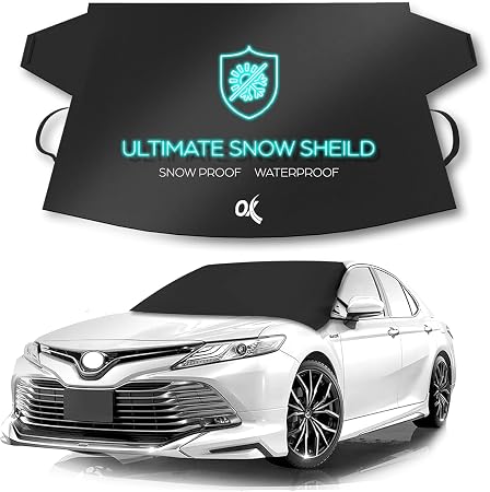 OxGord Windshield Snow Cover Ice Removal Wiper Visor Protector All Weather Winter Summer Auto Sun Shade for Cars Trucks 