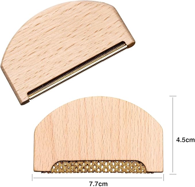 3 Pieces Wood Cashmere Comb and Wood Sweater Shaver Comb Combo Pack Fabric Sweater Shaver Lint Remover Comb with Lint Brush Multi-Fabric Shaver Removes Pilling, Fuzz and Lint from Garments