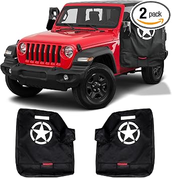 2 Pack Door Storage Bags with Mirror Organizer for Jeep 1976-2026
