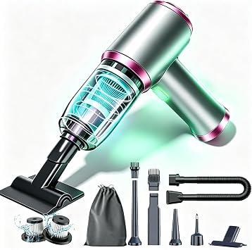 Handheld Cordless Car Vacuum Cleaner |4-in-1 Portable Mini Vacuum/Compressed Air Duster| 15000PA Powerful Suction| 3-Spe