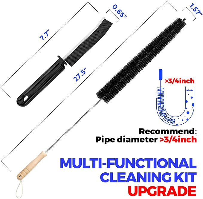 Holikme Dryer Vent Cleaner Kit - Household Cleaning Supplies, Dryer Lint Brush, Refrigerator Long Coil Brush, Flexible Lint Remover, Removing Dust and Pet Hair
