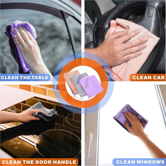 Window Cloth & Enviro Cloth Set, Quality Replacement for Norwex Window & Enviro Cloth. Basic Package Cleaning Cloth. Clean and Leave No Traces. Only Water is Needed to Complete The Cleaning.