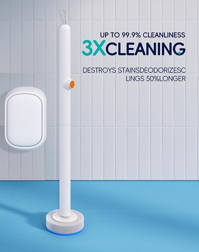 Disposable Toilet Cleaning System - Toilet Wand Kit with 36 High-Performance Refills, Wall Mounted Brush and Holder for Deep Cleaning Bathroom (Brush + 36 Refills)