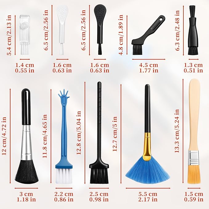 Keyboard Cleaner - 10 Pcs Mini Anti Static Laptop Cleaning Kit - Nylon Dust Brushes for Keyboard, Computer Motherboard, Fans, Camera & Small Spaces Electronic Devices