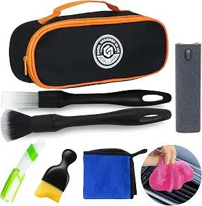 Gusil 8PCS Car Interior Detailing Kit, Dash Duster for Car Interior Detail Brush with Car Cleaning Gel Automotive Detail