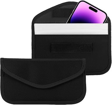 Faraday Bags for Car Keys and Cell Phone, RFID Signal Blocking Key Pouch Wallet Anti-Tracking Anti Theft Car Protection 