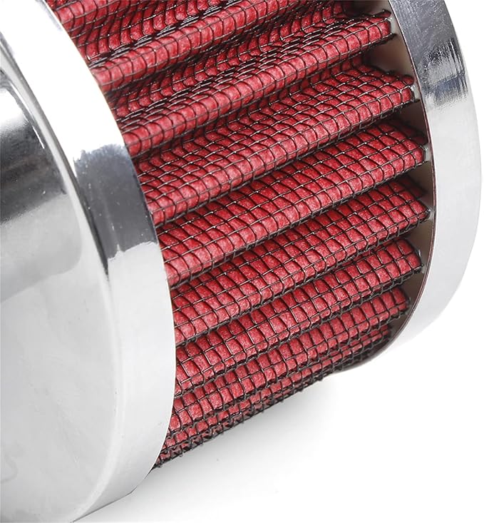 23mm Car Air Filter Universal Cold Air Intake Filter High Flow Vent Valve Cover Breather Filter (Red)