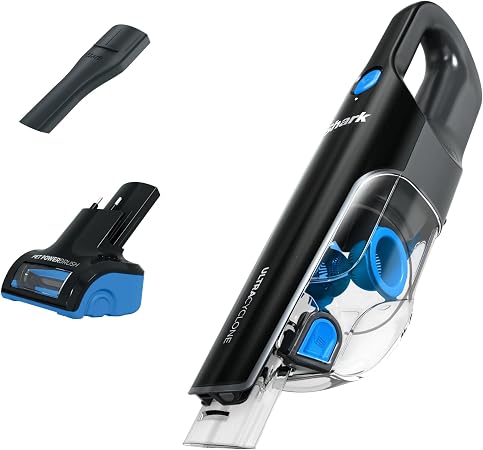 SHARK UltraCyclone Pet Pro Cordless Hand Vacuum, Powerful Suction, Handheld Vacuum for Car & Home, Motorized Pet Tool, Crevice Tool, XL Dust Cup, Blue, CH950WM (Renewed) - Cleanova