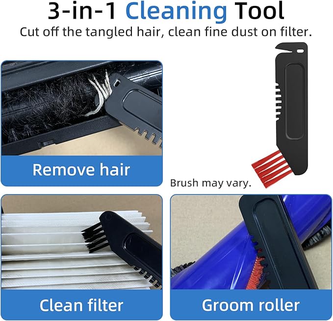 Hardwood Floor Brush Vacuum Attachment Compatible with Shark Corded Stick Rocket HV301 HV322, 1-1/4" Accessories with Adapters (Hardfloor Brush)