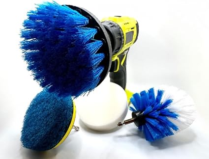 4 Piece Drill Brush Attachment Set, Scrubbing Pad and Sponge