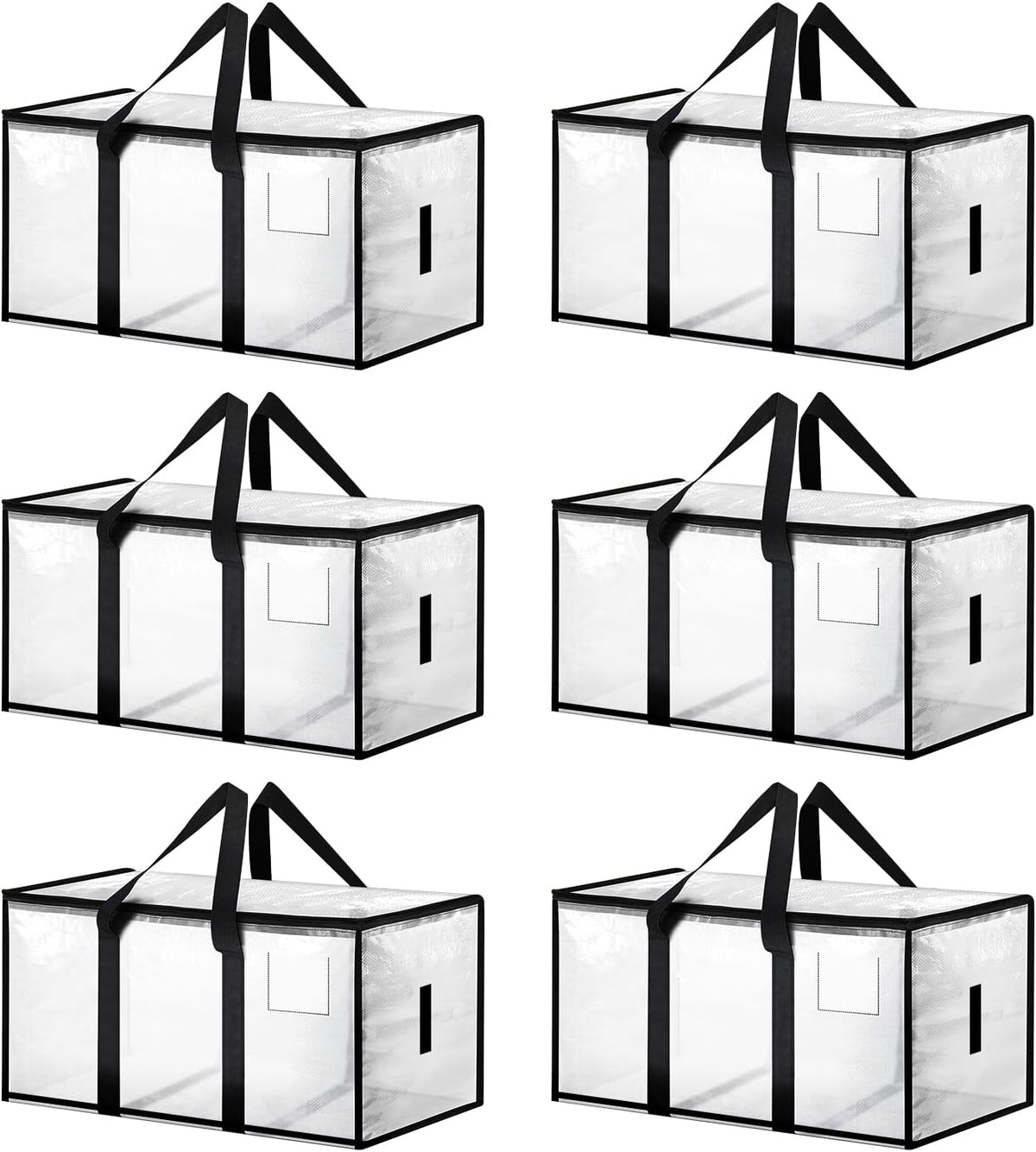 Heavy-Duty Moving Bags with strong handles (6, Clear, Medium)