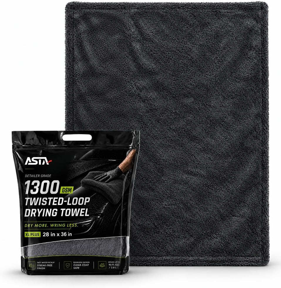Car Drying Towel, 1300GSM Twisted Loop,28"x36",Microfiber Towels for Cars