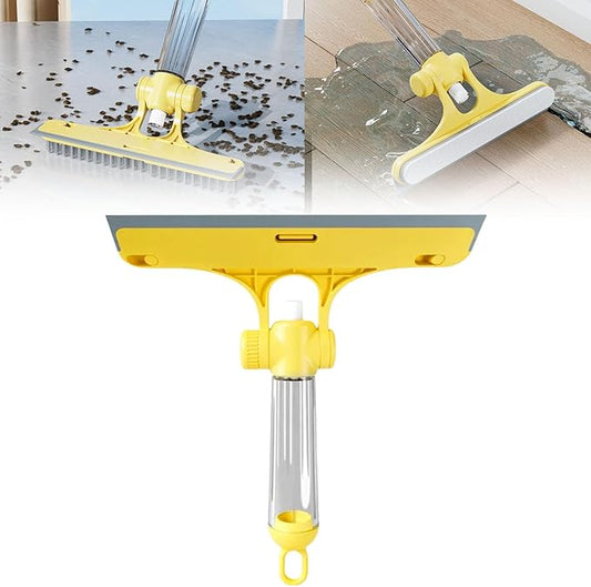 3 in 1 Window Cleaning Scraper, 2025 New All-Purpose Cleaner Spray Squeegee for Car Home Kitchen Window,3 in 1 Spray Window Squeegee Cleaner Scraper (Yellow)