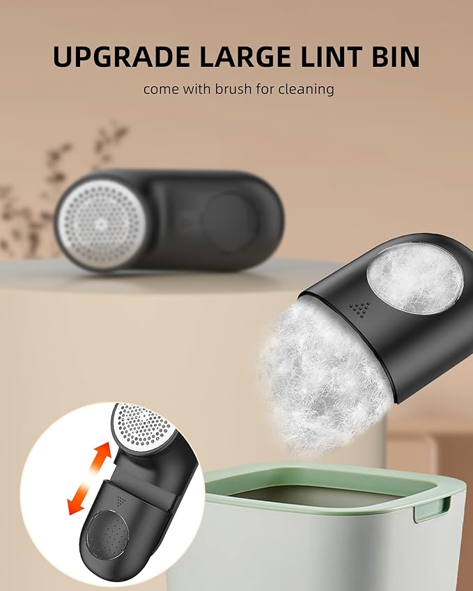 Fabric Shaver Lint Remover, Rechargeable Lint Shaver with 6-Leaf Blades, Sweater Defuzzer, Quickly Remove Fuzz Lint Balls for Clothes, Sweater, Couch, Blanket, Curtain, Wool, Cashmere