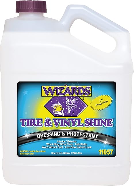 Wizards - Vinyl & Tire Shine Spray, Tire Dressing and Protectant, Professional Detail Spray, No Sling Off, Anti-static C