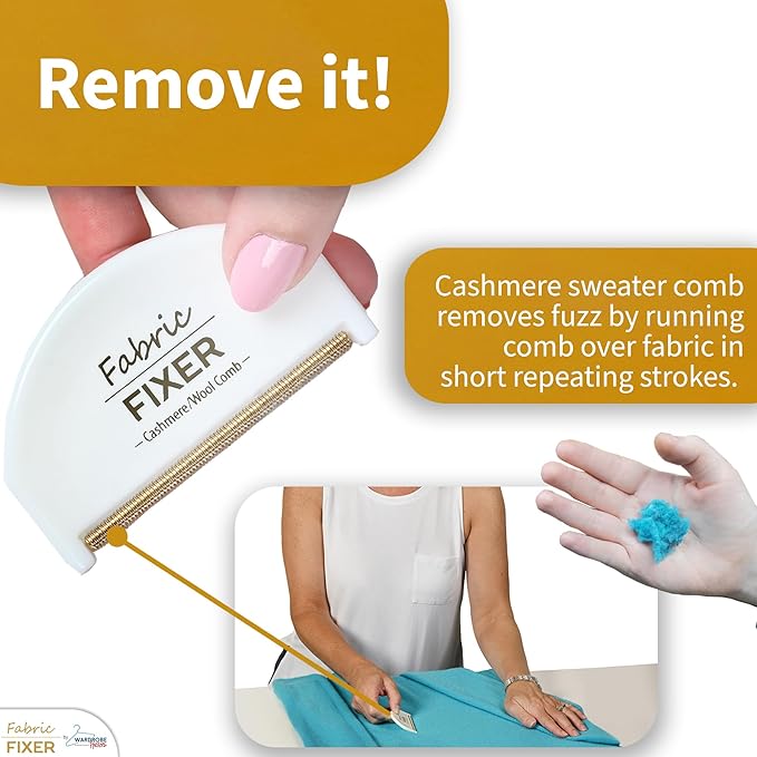 Cashmere Pill Remover Comb & Multi-Fabric Sweater Combs for Pills and Fuzz (3-Pack) Manual Fabric Defuzzer Wool Lint Shaver Comb Scraper for Clothing, Furniture, Sheets and Fabrics