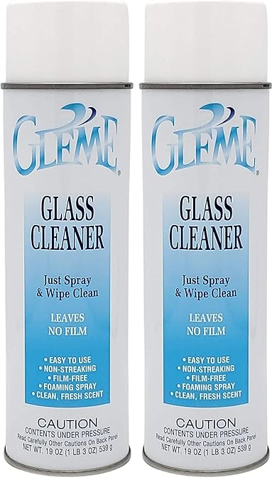 Claire Manufacturing CL050-1PK Gleme Glass Cleaner, 20 oz. can, 1 count, teal & white (Pack of 2)