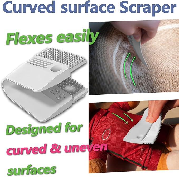 2 Pack Portable Pet Dogs Cats Hair Remover Lint Removal Shaver Tool Fur Scraper Carpet Rake for Couch Furniture Car Mats Fabric Sofa Clothes Bedding