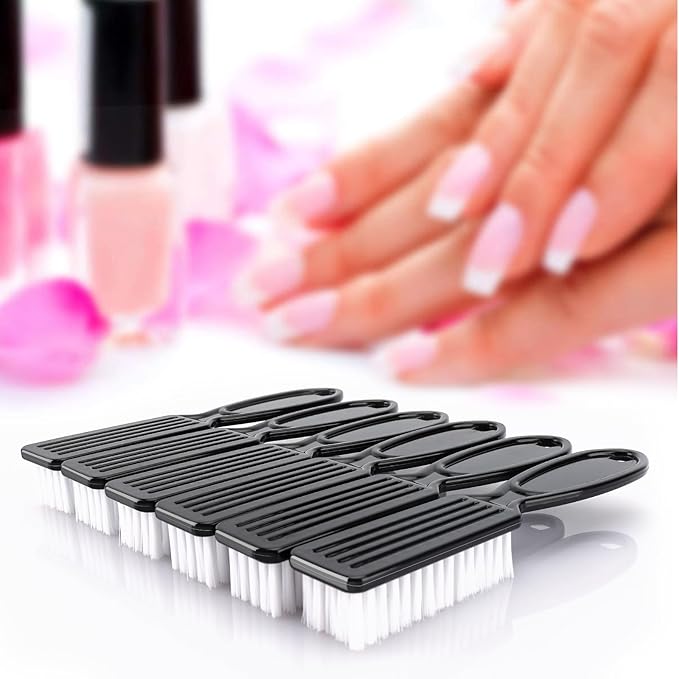NICEMOVIC 10 Pcs Nail Brush for Cleaning Fingernails, Handle Grip Nail Scrubber Brush, Hand Fingernail Cleaner Brush Manicure Tools Scrub Cleaning Brushes, Use for Toe and Nail Cleaning (Black)