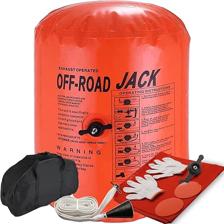 4 Ton Off-Road Exhaust Air Jack 8800lbs Lifting Capacity Inflatable Soft Jack 31.5-inch Height, Double Inflatable System