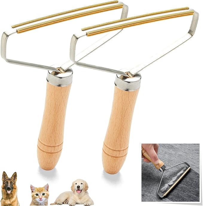 Pack of 2 Pet Hair Remover, Ultimate Dog and Cat Hair Removal Tool for Couch, Carpet, Car Upholstery, Rugs, Clothes and Cashmere Coats - Proven Effectiveness with Every Swipe!