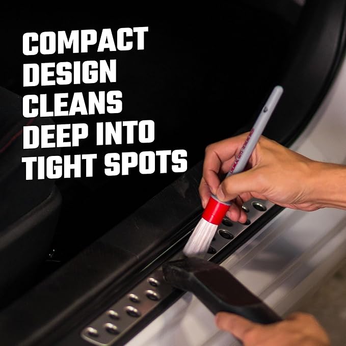 Chemical Guys All in the Details Interior Detailing Brush Set - 3-Piece Soft & Durable Car Detailing Brushes for Vents, Consoles, Buttons, Trim & Hard-to-Reach Areas in Cars, Trucks, SUVs & RVs
