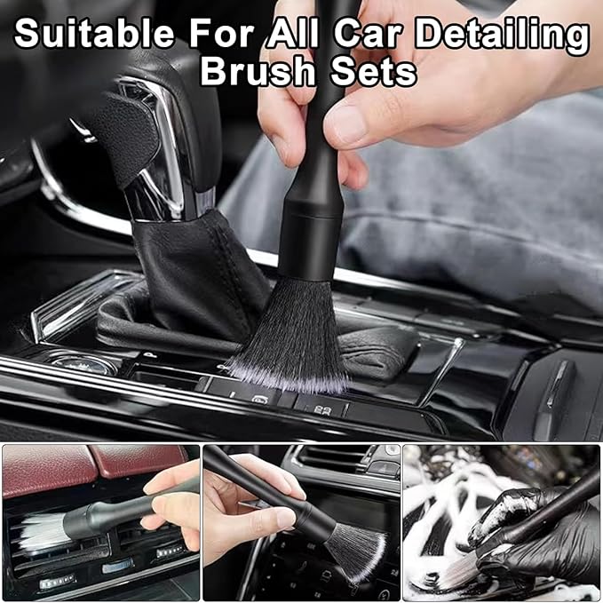 8PCS Car Detailing Brush Set，Soft Car Cleaning Brush，for Cleaning interiors Car Betailing Kit，Ventilation Opening、Console、Seat Seam
