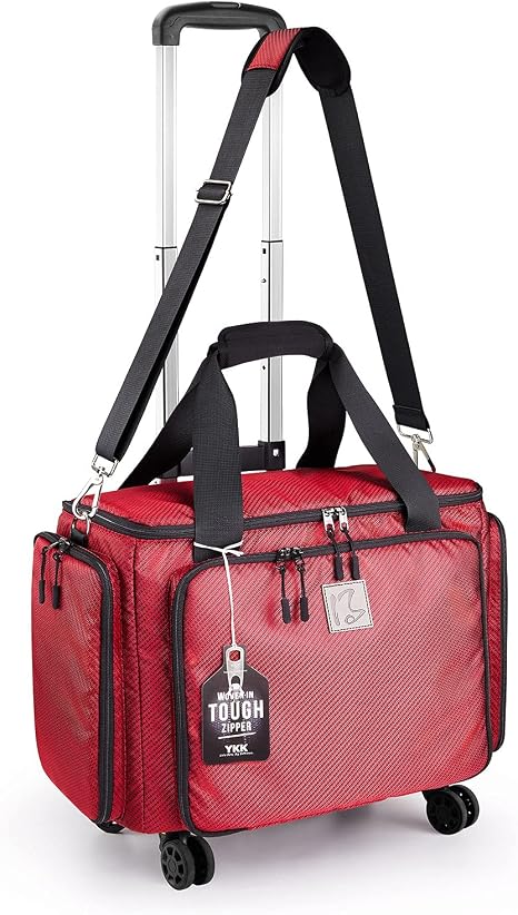 Rolling Sewing Machine Bag with Universal wheels,Sewing Machine Carrying Case with YKK zipers, Compatible most Standard 