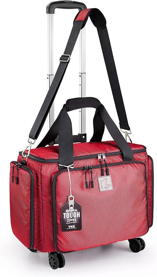 Rolling Sewing Machine Bag with Universal wheels,Sewing Machine Carrying Case with YKK zipers, Compatible most Standard 