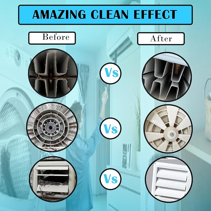 Dryer Vent Cleaner Kit (3-Pack): Flexible Extra Long Lint Brush & Refrigerator Coil Brush - Professional Dust & Pet Hair Remover for Appliance Cleaning.