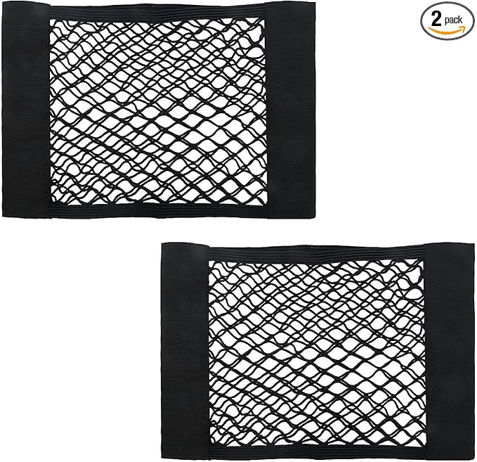 2PCS Universal Car Pouch Mesh Ceiling Netting Storage Black
