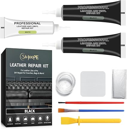 Car Leather Repair Kit for Furniture, Vinyl Repair Kit for Car Interiors Seat, Leather Filler, Fixes Tears, Holes, Scrat