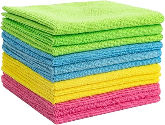 Multifunctional Reusable Cleaning Towels, Microfiber Cleaning Cloth Pack of 12 for House, Kitchen, Car, Motorbike, Windo