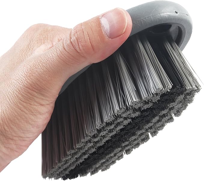 Carpet and Upholstery Cleaning Brush,Carpet Scrubber Stiff Bristle Detailing Scrub Brushes,Interior Leather Brush for Car and Home (Gray)