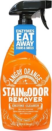 Angry Orange Stain Remover - 32oz Enzyme Pet Cleaner - Dog & Cat Urine Destroyer and Stain Remover - Citrus Spray Cleani