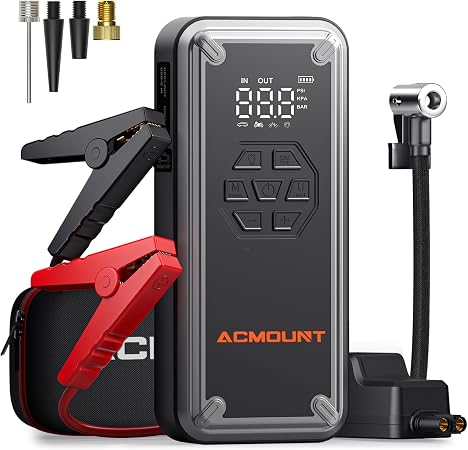 ACMOUNT W160 5000A Jump Starter with Air Compressor 150PSI, 12V Jump Box