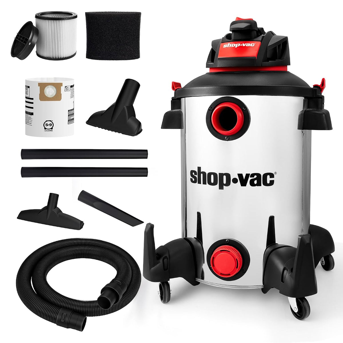 5761311 12-Gallon Wet/Dry Shop Vacuum, 6 Peak HP