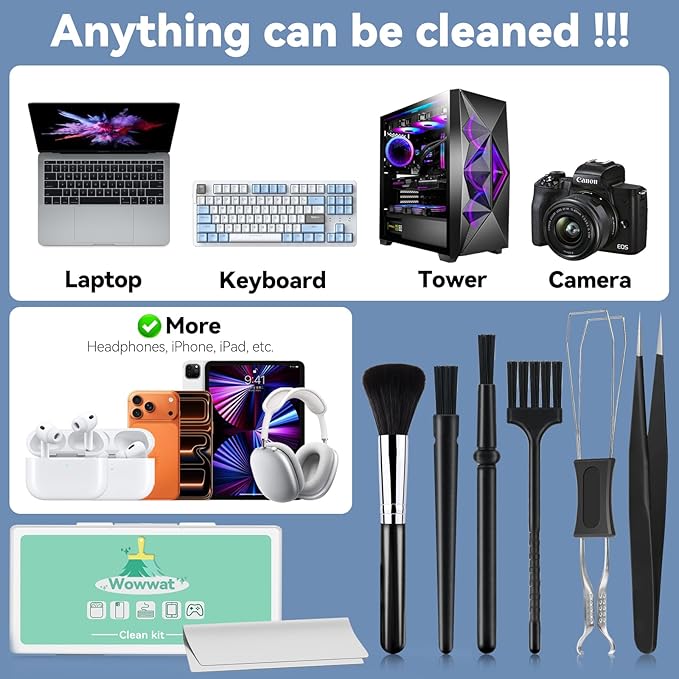 Keyboard Cleaner kit,Computer Cleaning kit,Mechanical Keyboard Cleaning kit,Anti-Static Brush,Small Cleaning Brush, Cleaning kit Compatible Laptop/PC/Computer/Keyboard/Laptop/Camera/Phone/Earbud