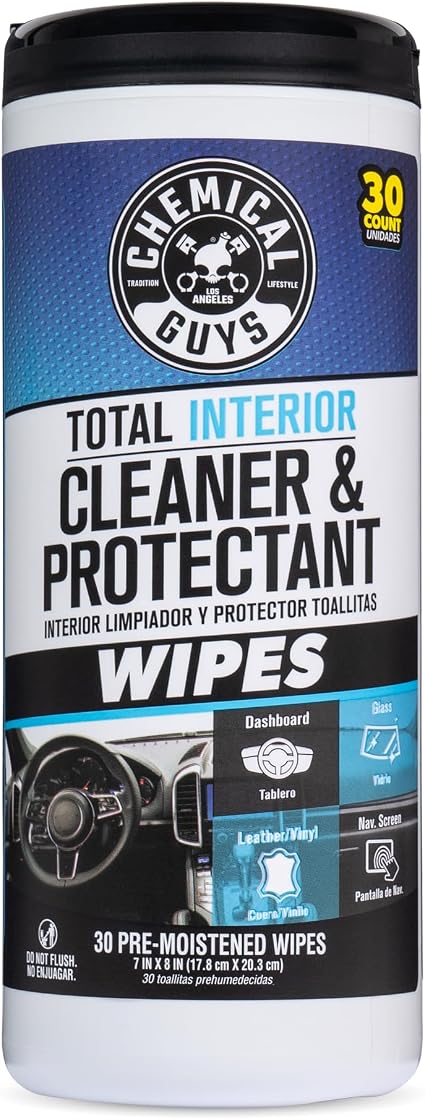 Chemical Guys, Total Interior Cleaner & Protectant Canister Wipes, 30 Count