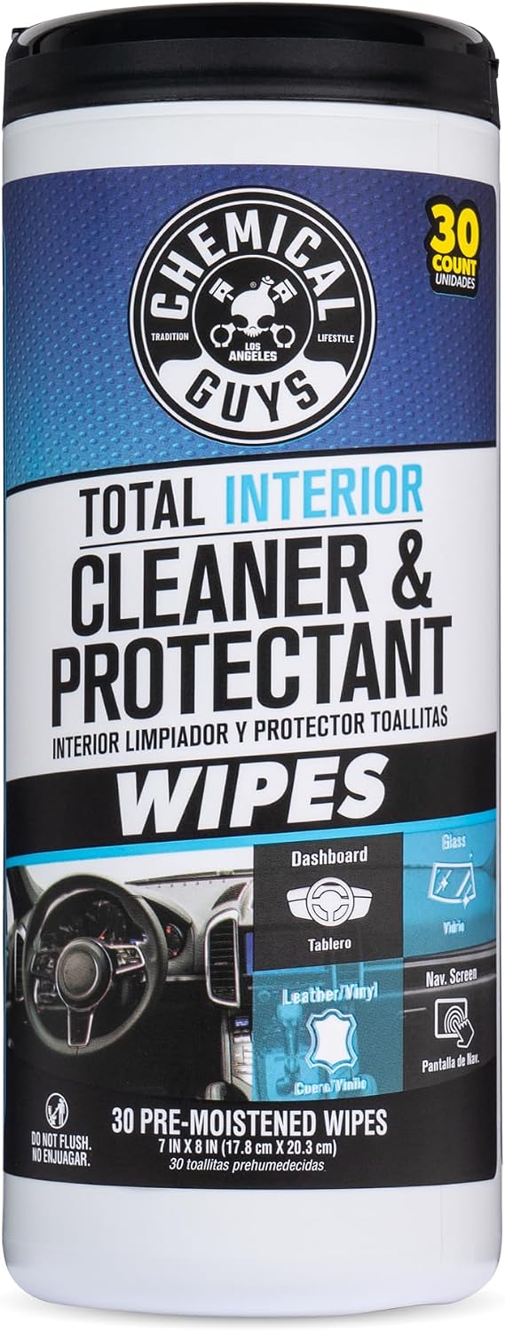 Chemical Guys, Total Interior Cleaner & Protectant Canister Wipes, 30 Count